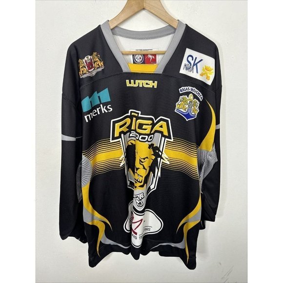 Vintage Riga 2000 Men 56 Hockey Jersey Latvia LHL Dinamo BXL EEHL KHL Orlovs